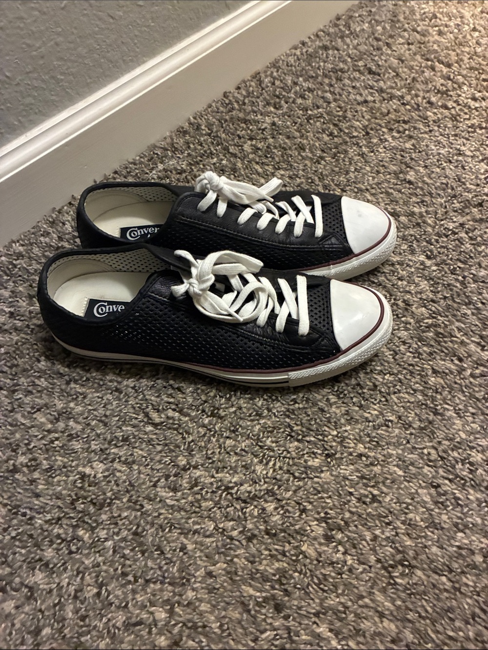 Converse Low-Top Black Canvas Sneakers with White Toe Cap